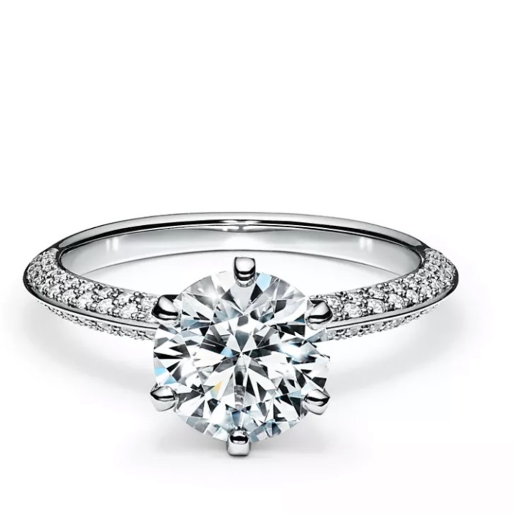 Tiffany & Co. Pavé® Setting Platinum Engagement Ring Mount (Size 5.5) - Picture 7 of 17